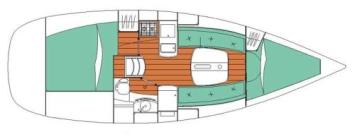 Yachtcharter Oceanis 323 layout 2 Cab