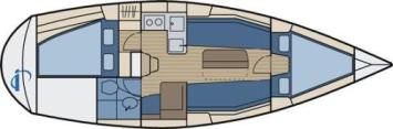 Yachtcharter Dufour 32 Classic Grundriss 2 Cab 1 WC