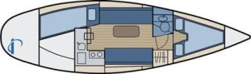 Yachtcharter Hanse 291 Grundriss 2 Cab