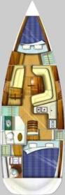 Yachtcharter Sun Fast 35 Grundriss 2 Cab 1 WC
