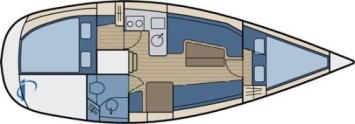 Yachtcharter Sun Light 30 Grundriss 2 Cab 1 WC