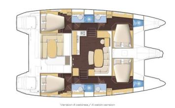 Yachtcharter Lagoon420 Cab4 layout