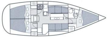 Yachtcharter First 33.7 Grundriss 3 Cab 1 WC