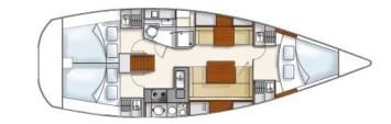 Yachtcharter Hanse 370 Grundriss 3 Cab