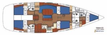 Yachtcharter Oceanis clipper 523 5cab layout
