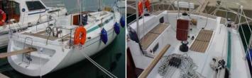 Yachtcharter Vektor 36 Heckansicht
