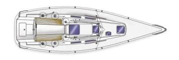 Yachtcharter X 35 One Design Decksplan 3 Cab 1 WC