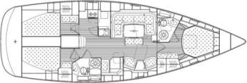 Yachtcharter Bavaria 44 Vision 3cab layout