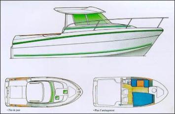 Yachtcharter Merry Fisher 695 Grundriss 1 Cab 1 WC