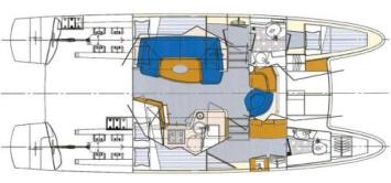 Yachtcharter Greenland 34 Grundriss 3 Cab 2 WC