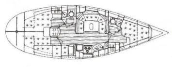 Yachtcharter Elan 38 Grundriss 3 Cab 2 WC