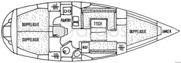 Yachtcharter Dufour 35 Classic Grundriss 3 Cab