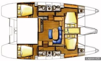 Yachtcharter Lagoon 420 Grundriss 4cab