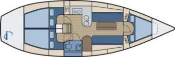 Yachtcharter First 35S5 Grundriss 3 Cab 2 WC