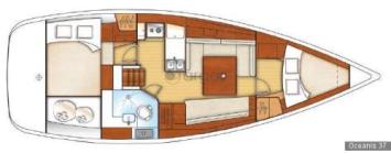 Yachtcharter Oceanis 37 2cab layout