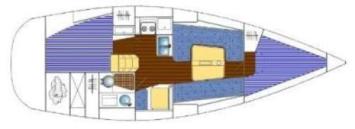 Yachtcharter Elan 331 Grundriss 2 Cab 1 WC