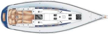 Yachtcharter X 412 Decksplan 4 Cab 2 WC