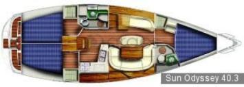 Yachtcharter Sun Odyssey 40.3 3Cab layout