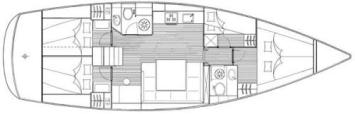 Yachtcharter Bavaria 47 cruiser 4cab layout