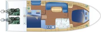 Yachtcharter Bavaria 380 sport 2cab layout