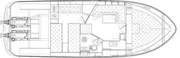 Yachtcharter Bavaria 37 Sport HighLine 2cab layout