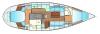 Yachtcharter Bavaria 42 Ocean 2cab layout