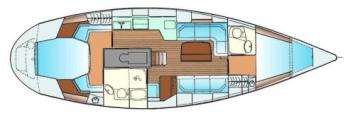 Yachtcharter Bavaria 42 Ocean 2cab layout