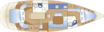 Yachtcharter Bavaria 44 Ocean 2cab layout