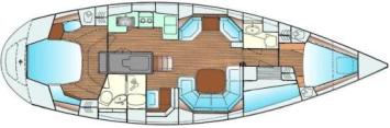 Yachtcharter Bavaria 47 Ocean 2cab layout