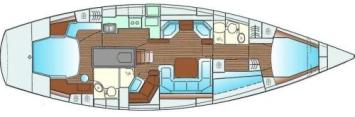 Yachtcharter Bavaria 51 Ocean 3cab layout