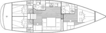 Yachtcharter Bavaria 47 Cruiser 4cab layout