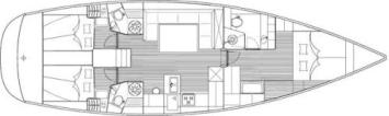 Yachtcharter Bavaria 51 Cruiser 3Cab layout