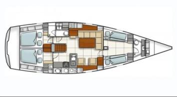 Yachtcharter Hanse 470 Grundriss 4 Cab