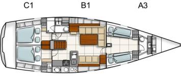 Yachtcharter Hanse 470 E Grundriss 4 Cab