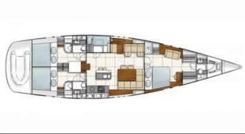 Yachtcharter Hanse 630 Grundriss 3 Cab 1