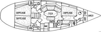 Yachtcharter Elan 431 Grundriss 3 Cab 3 WC