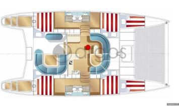 Yachtcharter Nautitech 44 Grundriss 6 Cab 4 WC