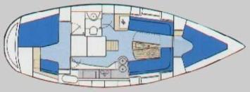 Yachtcharter Moody 35 Grundriss 2 Cab 1 WC