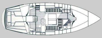 Yachtcharter Moody 36 DS Grundriss 2 Cab 1 WC