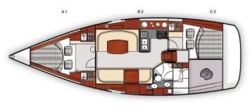 Yachtcharter Moody 41 Classic Grundriss 2 Cab 1 WC