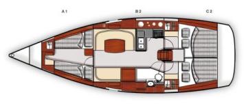 Yachtcharter Moody 41 Classic Grundriss 4 Cab 1 WC