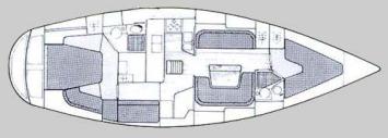 Yachtcharter Moody 422 Grundriss 3 Cab 2 WC