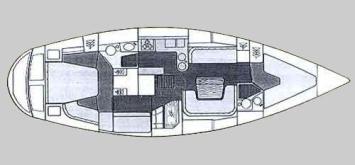 Yachtcharter Moody 425 Grundriss 3 Cab 2 WC