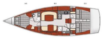 Yachtcharter Moody 45 Classic Grundriss 3 Cab