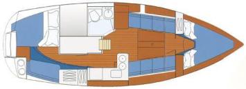 Yachtcharter Moody Excel 34 Grundriss 3 Cab 1 WC