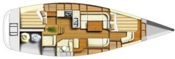 Yachtcharter Dufour 40 Performance Grundriss 2 Cab