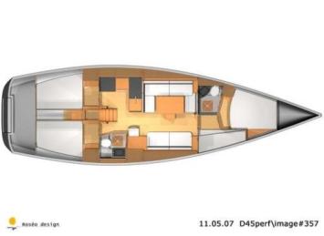 Yachtcharter Dufour 45 Performance Grundriss 4 Cab