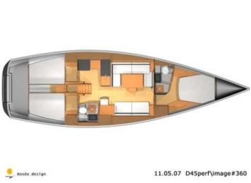 Yachtcharter Dufour 45 Performance Grundriss 3 Cab