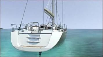 Yachtcharter Jeanneau 57 Heckansicht 3+1 Cab 3 WC