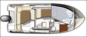 Yachtcharter Merry Fisher 725 HB Grundriss 1 Cab 1 WC